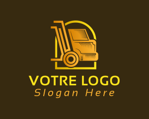Express - Gold Courier Truck logo design