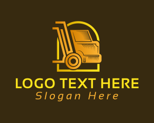 Moving - Gold Courier Truck logo design