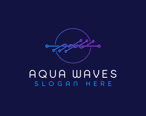 Frequency Technology Wave logo design