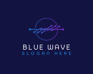 Frequency Technology Wave logo design