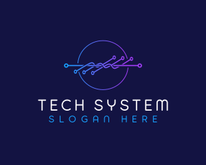 System - Frequency Technology Wave logo design
