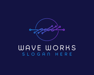 Frequency Technology Wave logo design