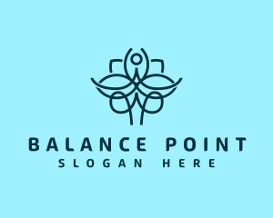 Monoline Yoga Flower logo design