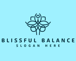 Monoline Yoga Flower logo design