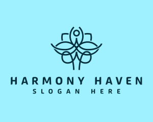 Monoline Yoga Flower logo design
