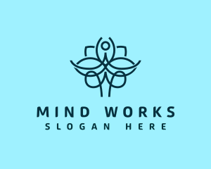 Monoline Yoga Flower logo design