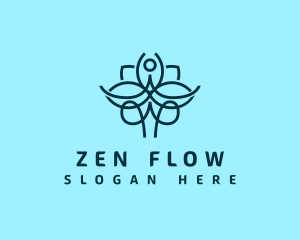 Yoga - Monoline Yoga Flower logo design