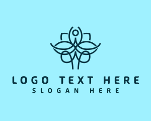 Yogi - Monoline Yoga Flower logo design