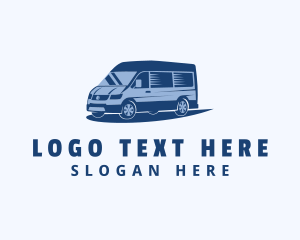 Mobile Home - Blue Van Vehicle logo design
