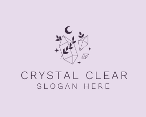 Crystal - Astral Crystal Leaf logo design