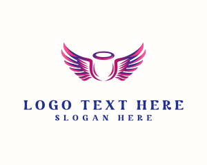 Halo - Feminine Angel Wing logo design