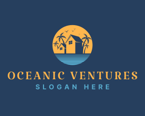 Seaside Beach Vacation House logo design