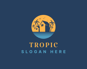 Seaside Beach Vacation House logo design