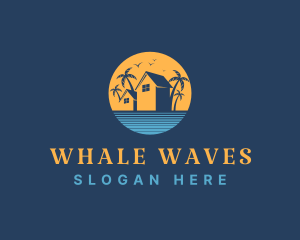 Seaside Beach Vacation House logo design