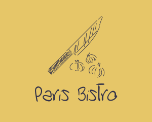 Kitchen Knife Garlic logo design