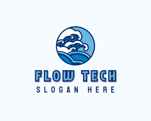 Ocean Tide Wave logo design