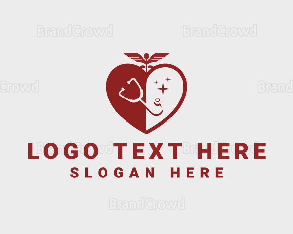 Heart Healthcare Stethoscope Logo