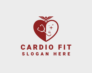 Cardio - Heart Healthcare Stethoscope logo design