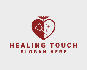 Heart Healthcare Stethoscope logo design