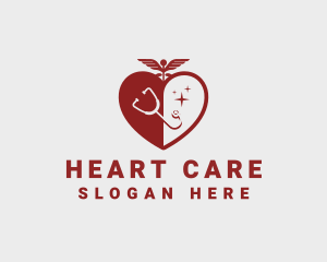 Cardiology - Heart Healthcare Stethoscope logo design