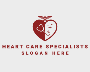 Cardiologist - Heart Healthcare Stethoscope logo design