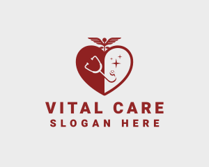 Healthcare - Heart Healthcare Stethoscope logo design