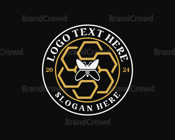 Bee Honeycomb Eco Logo