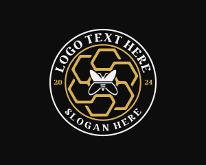 Honey Dipper - Bee Honeycomb Eco logo design
