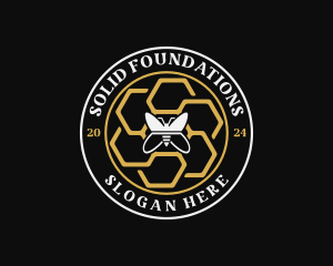 Bee Honeycomb Eco Logo