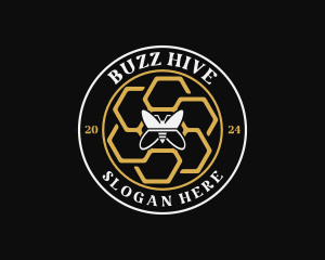 Bee Honeycomb Eco logo design