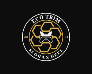 Bee Honeycomb Eco logo design