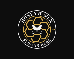 Bee Honeycomb Eco logo design