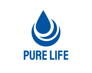 Alkaline - Blue Purified Waterdrop logo design