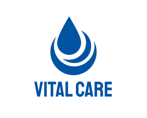 Distilled - Blue Purified Waterdrop logo design