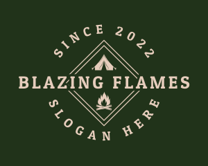 Bonfire - Camping Tent Bonfire logo design