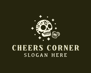 Skull Pub Cocktail logo design