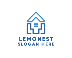 Land - Geometric Construction House logo design