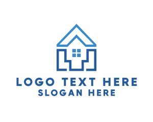 Land - Geometric Construction House logo design