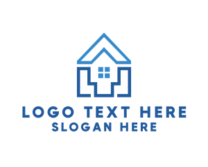 Geometric Construction House Logo