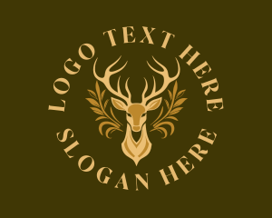 Hunt - Wild Deer Hunting logo design