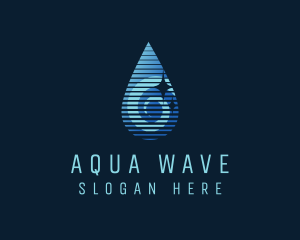 Gradient Water Droplet logo design