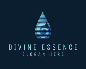 Gradient Water Droplet logo design