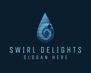 Gradient Water Droplet logo design