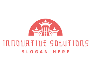 Mausoleum - Asian Ancient Architecture logo design