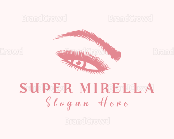 Pink Eyelash Beautician Logo