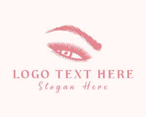 Makeup Tutorial - Pink Eyelash Beautician logo design