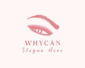 Pink Eyelash Beautician Logo