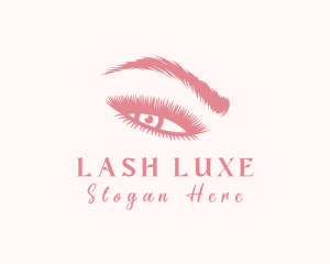 Pink Eyelash Beautician logo design