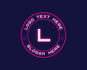 Cyber - Neon Star Technology logo design