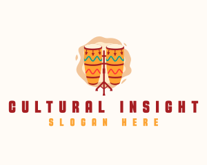 African Conga Drum Instrument logo design